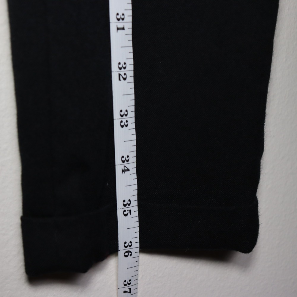 AllSaints Black Pleated Trousers Button Fly Straight Leg Pants Size 30 - Picture 4 of 4